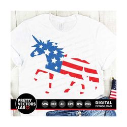 Patriotic Unicorn Svg, 4th of July Svg, America Cut Files, American Flag Svg Dxf Eps Png, Girls Shirt Design, Sublimation, Silhouette Cricut