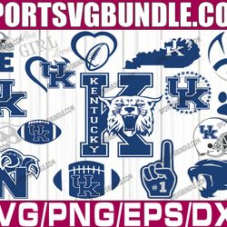 bundle 15 files kentucky wildcats football team svg, kentucky wildcats svg, n c a a teams svg, n c a a svg, png, dxf
