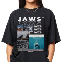 jaws merch movie shirt, jaws movie 90s retro vintage unisex classic tee, jaws shark inspired movie tshirt