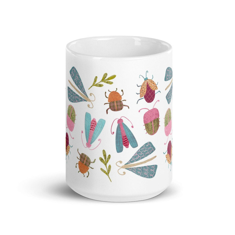 Bug mug, insect mug, Insect pattern, tea and coffee mug, Bug lover gift - 3.jpg