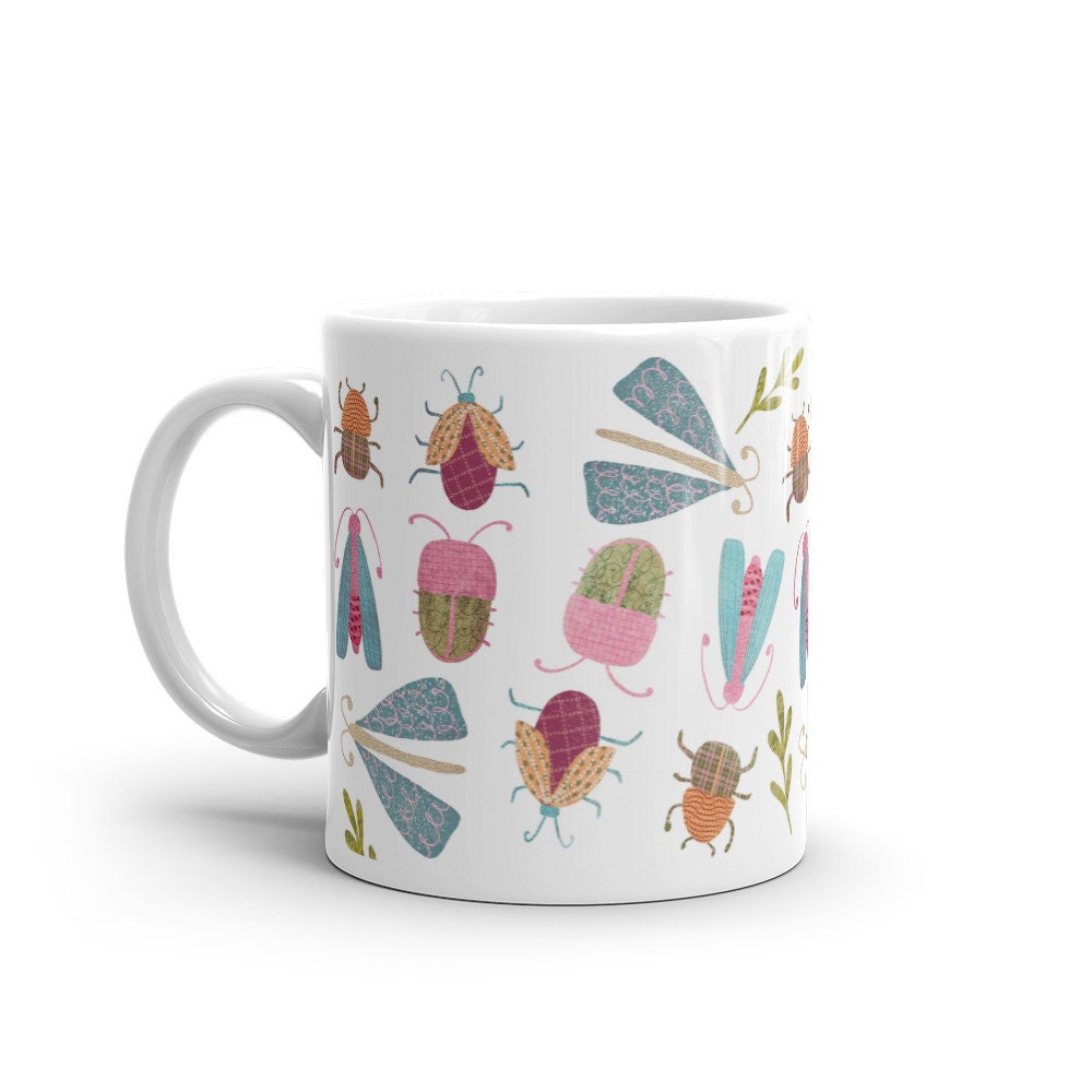 Bug mug, insect mug, Insect pattern, tea and coffee mug, Bug lover gift - 5.jpg
