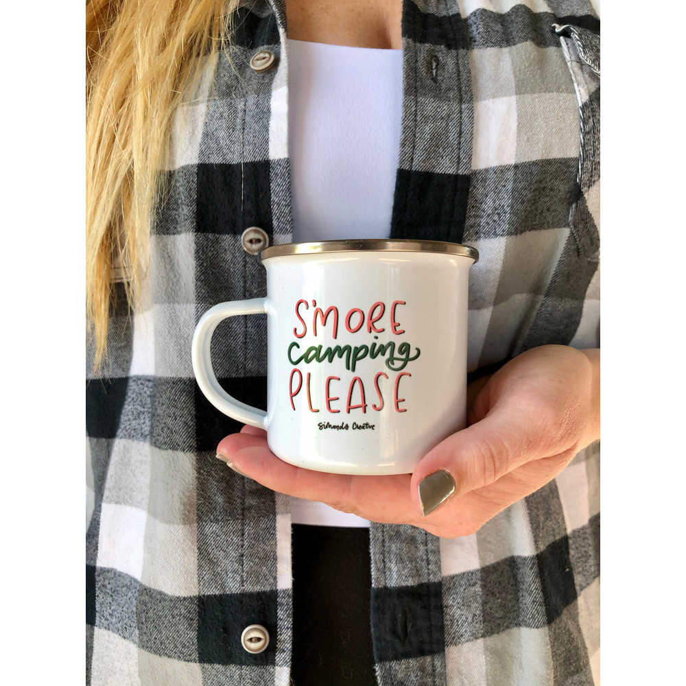 Camping mug Enamel Mug, campfire mug, tent camping mug, s’mores, camping for her - 7.jpg