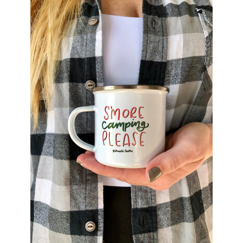 Camping mug Enamel Mug, campfire mug, tent camping mug, s’mores, camping for her - 7.jpg