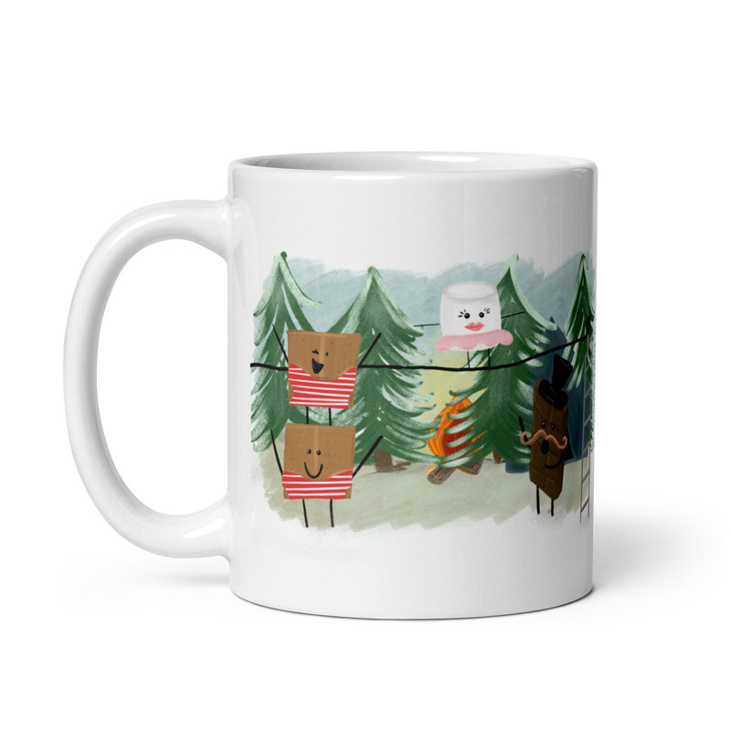 Camping s’mores White glossy mug, camping theme mug, s’more camping please mug - 2.jpg