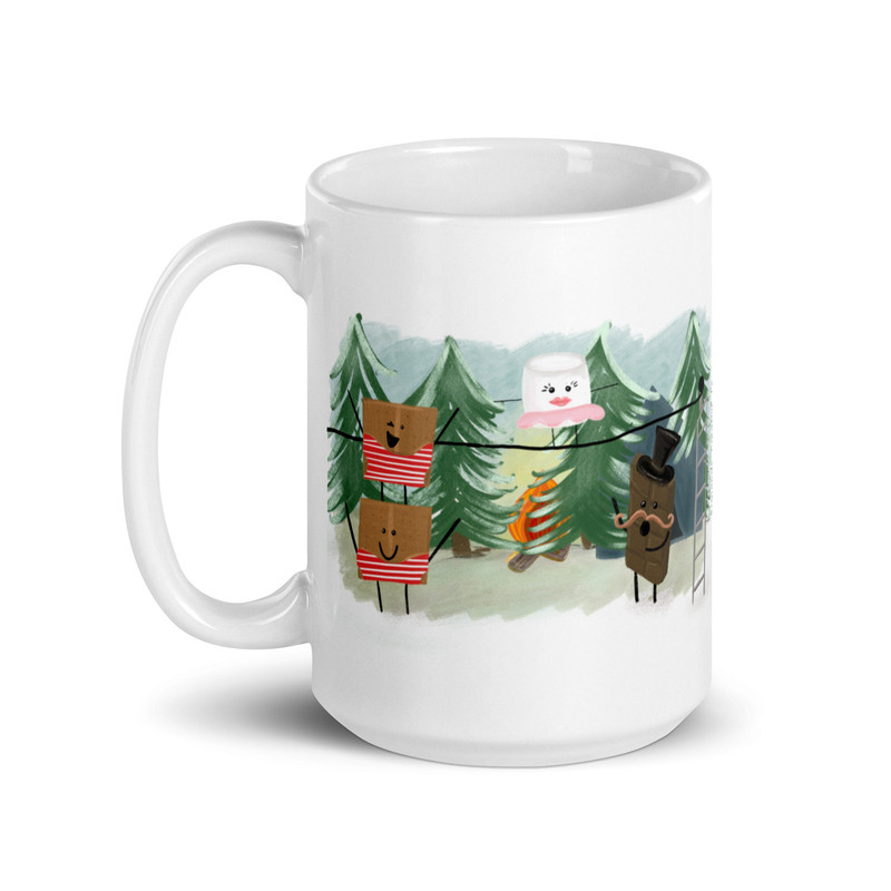 Camping s’mores White glossy mug, camping theme mug, s’more camping please mug - 5.jpg