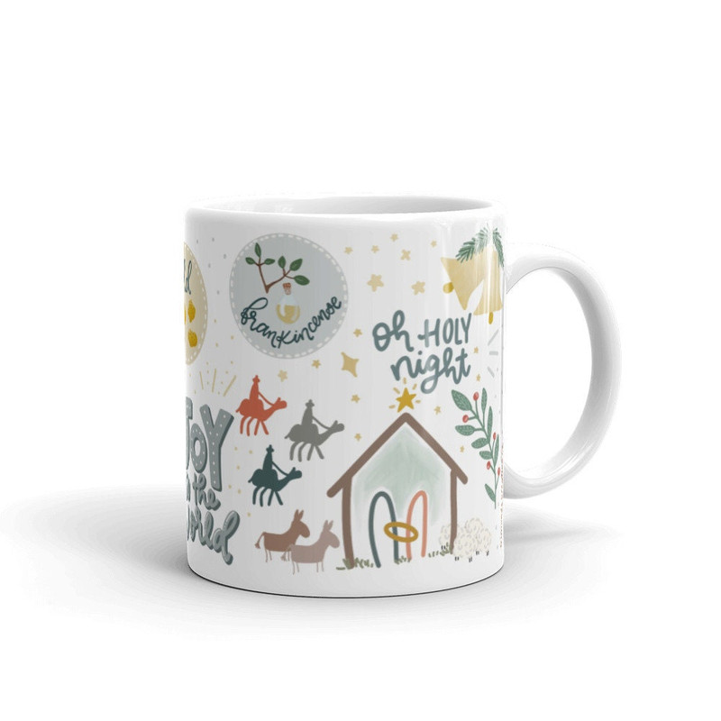 Christian Christmas mug, Jesus is the reason for the season, nativity scene, nativity decor, Jesus mug, oh holy night, Xmas mug - 2.jpg