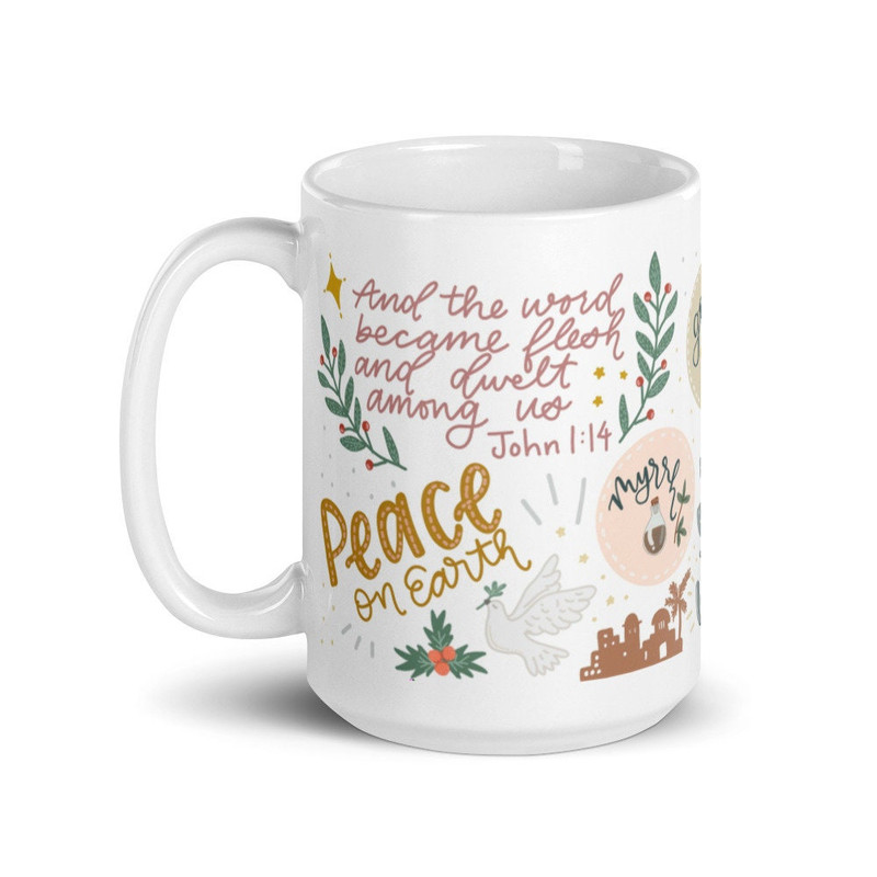 Christian Christmas mug, Jesus is the reason for the season, nativity scene, nativity decor, Jesus mug, oh holy night, Xmas mug - 6.jpg