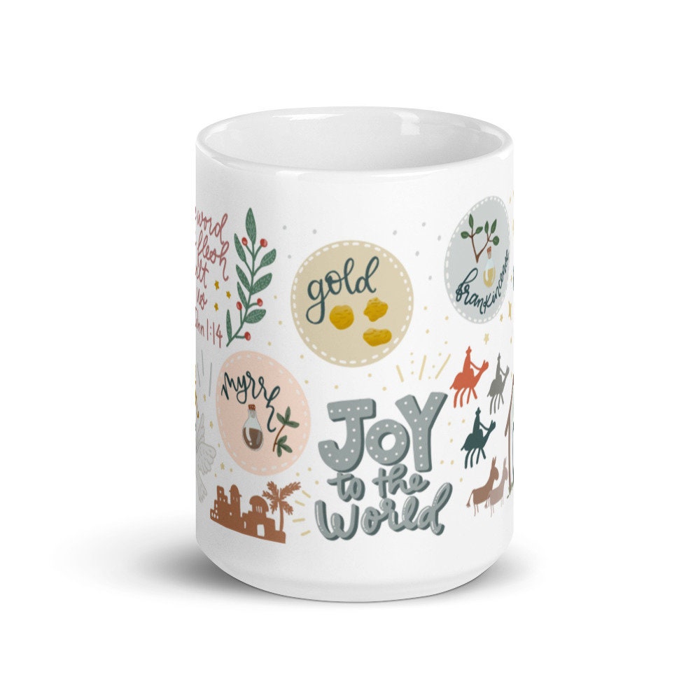 Christian Christmas mug, Jesus is the reason for the season, nativity scene, nativity decor, Jesus mug, oh holy night, Xmas mug - 7.jpg