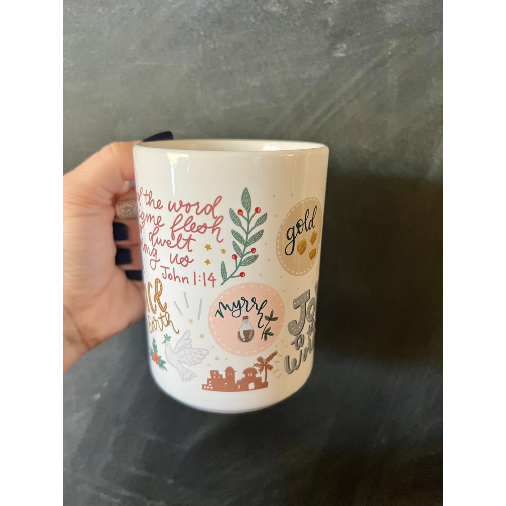 Christian Christmas mug, Jesus is the reason for the season, nativity scene, nativity decor, Jesus mug, oh holy night, Xmas mug - 8.jpg