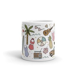 retro beach mug, beach mug, summer mug, beach house gift