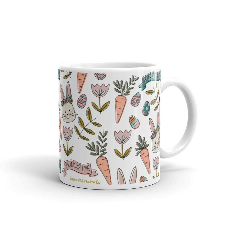 Spring bunny mug, some bunny loves you, Easter mug, spring decor - 1.jpg