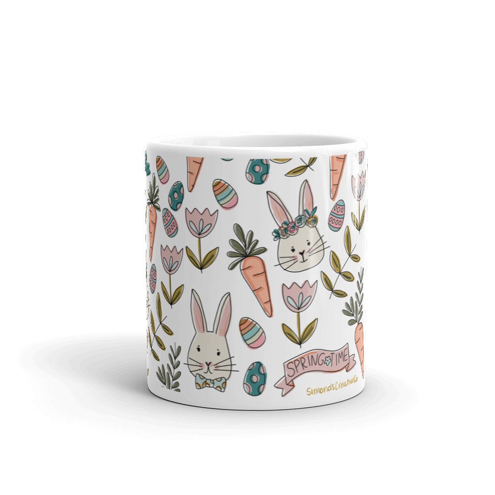 Spring bunny mug, some bunny loves you, Easter mug, spring decor - 3.jpg