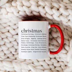christmas definition mug, christmas words coffee mug, holiday gift mug