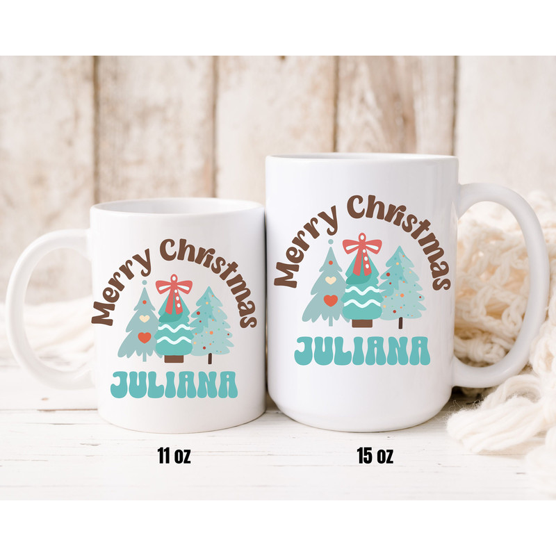 Personalized Christmas Tree mug, Customized Christmas Mug, Holiday Coffee Mug, Retro Kids Cocoa Mug, Stocking Stuffer, Secret Santa Gift - 3.jpg
