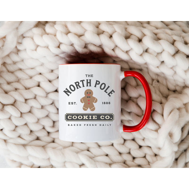 Vintage Style Christmas Coffee Mug, North Pole Cookie Co Hot Chocolate Mug, Old Fashion Holiday Decor, Kids Hot Cocoa Stocking Stuffer Gift - 7.jpg
