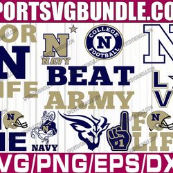 bundle 11 files navy midshipmen football team svg, navy midshipmen svg, n c a a teams svg, n c a a svg, png, dxf, eps