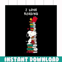 snoopy i love reading svg, trending svg, snoopy svg, snoopy lover, book svg, love reading svg, snoopy clipart, snoopy cu