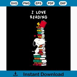 snoopy i love reading svg, trending svg, snoopy svg, snoopy lover, book svg, love reading svg, snoopy clipart, snoopy cu