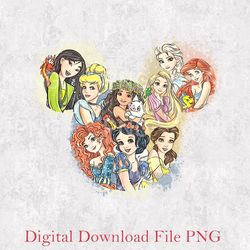 disney family princess png, disney princess shirt, disney watercolor castle png, princess castle, princess magic png