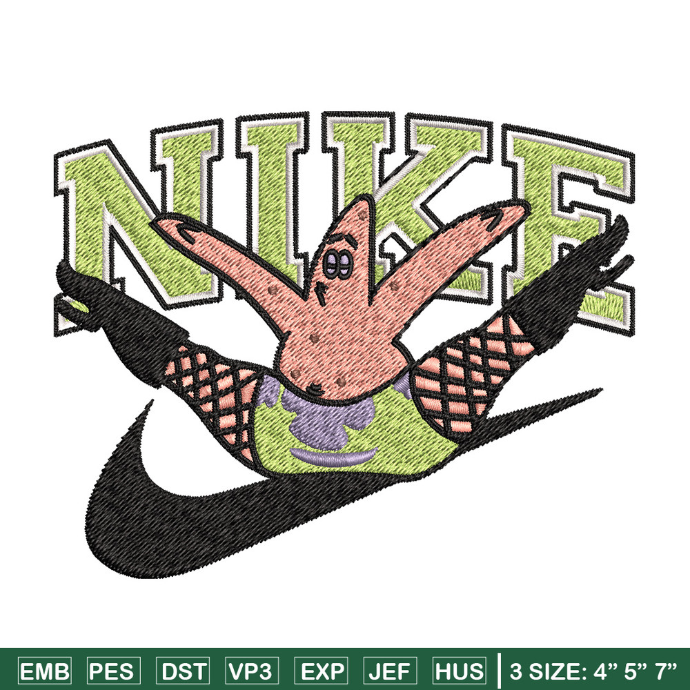 Nike patrick Embroidery Design, Spongebob Embroidery, Nike Embroidery, Embroidery File, Logo shirt, Digital download.jpg