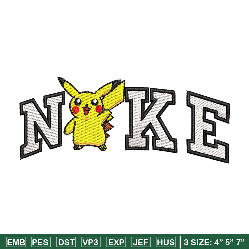 Nike Pikachu embroidery design, Pokemon embroidery, Nike design, embroidery file, anime shirt, Digital download.jpg