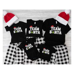 team santa family group matching christmas pajama party t-shirt, family christmas 2023 shirt, matching family shirt, xma
