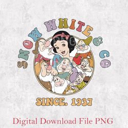 90s disney snow white png, snow white & co 1937 png, disney character png, retro snow white and the seven dwarfs png