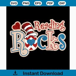 reading rocks svg, trending svg, dr seuss svg, dr seuss gifts, rocks svg, reading svg, cat in the hat svg, hat svg, cat