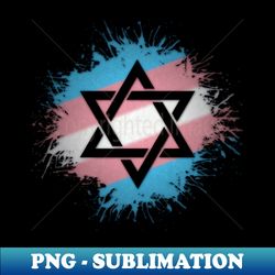 Paint Splatter Transgender Pride Star of David Symbol - Special Edition Sublimation PNG File - Stunning Sublimation Graphics