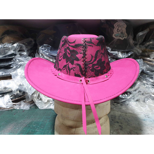 Cowgirl Pink Leather Hat (6).jpg