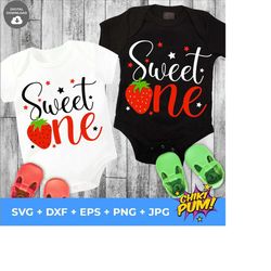 sweet one svg, sweet one strawberry svg, birthday girl svg, first birthday svg, png