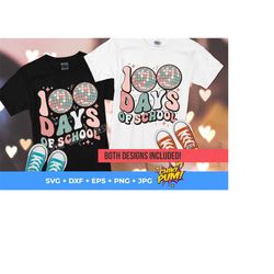 groovy 100 days of school svg, 100th day of school svg, 100 days of school png, teacher 100 days svg, disco ball 100 days, digital downloads