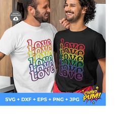 love rainbow flag svg, pride month svg, lgbtq rainbow love svg, tshirt lgbtq love svg