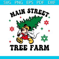 vintage mickey main street tree farm svg digital cricut file