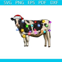 funny christmas cow santa hat png sublimation download
