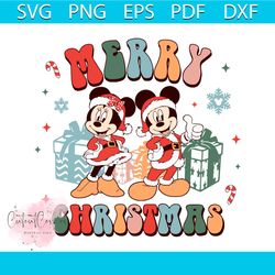 disney merry christmas mickey and minnie santa svg file