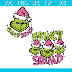 retro pink grinch squad santa hat svg cutting digital file