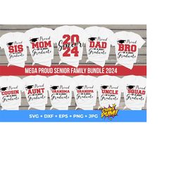 senior 2024 svg, graduation family bundle 2024 svg, proud graduate 2024, senior 2024 svg, senior 2024 family shirts, instant download