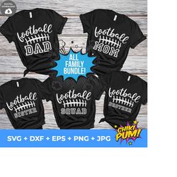 football family svg, football mom, dad, sister, brother, squad svg cut file for cricut, silhouette, sports svg, instant download