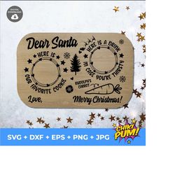 cookies for santa tray svg, cookies for santa plate svg, dear santa tray svg, treats for santa cut files