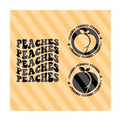 feelin' peachy svg, just peachy svg, peachy svg, adult humor svg, doing just peachy svg, summer t-shirt svg, fruit svg, wavy stacked svg