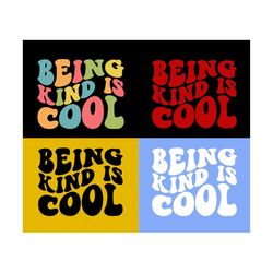 being kind is cool svg ,choose happy svg, back to school svg, positivity svg, toddler t-shirt svg, wavy stacked svg