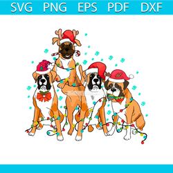 cute dog christmas boxer santa hat svg file for cricut