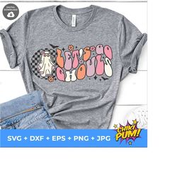 let's go ghouls svg, let’s go ghouls png, halloween ghouls svg, retro halloween svg, spooky cut files
