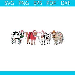 funny santa christmas cow svg graphic design file