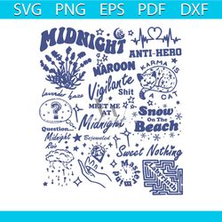 taylor swift midnights album svg graphic design file