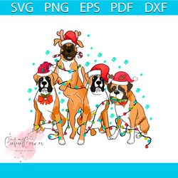 cute dog christmas boxer santa hat svg file for cricut