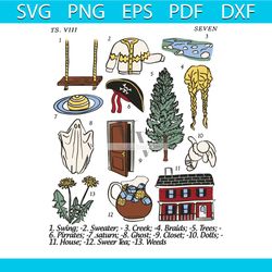 vintage taylor swift folklore seven svg cutting digital file