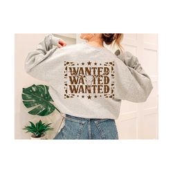 bull skull leopard wanted svg, western svg, cowboy svg, yeehaw svg, wasted on wallen svg, cowgirl svg, leopard bull skull svg,