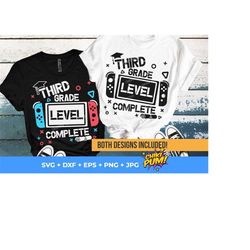 third grade level complete svg, 3rd grade svg, end of school svg, last day of school svg, graduation video game svg png